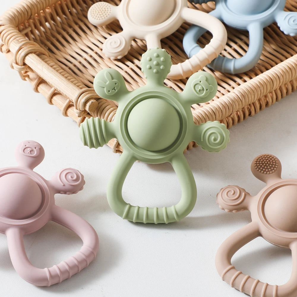 Gentle Gum Relief and Fun Playtime - BPA Free Silicone Baby Teether - Pretty & Polished