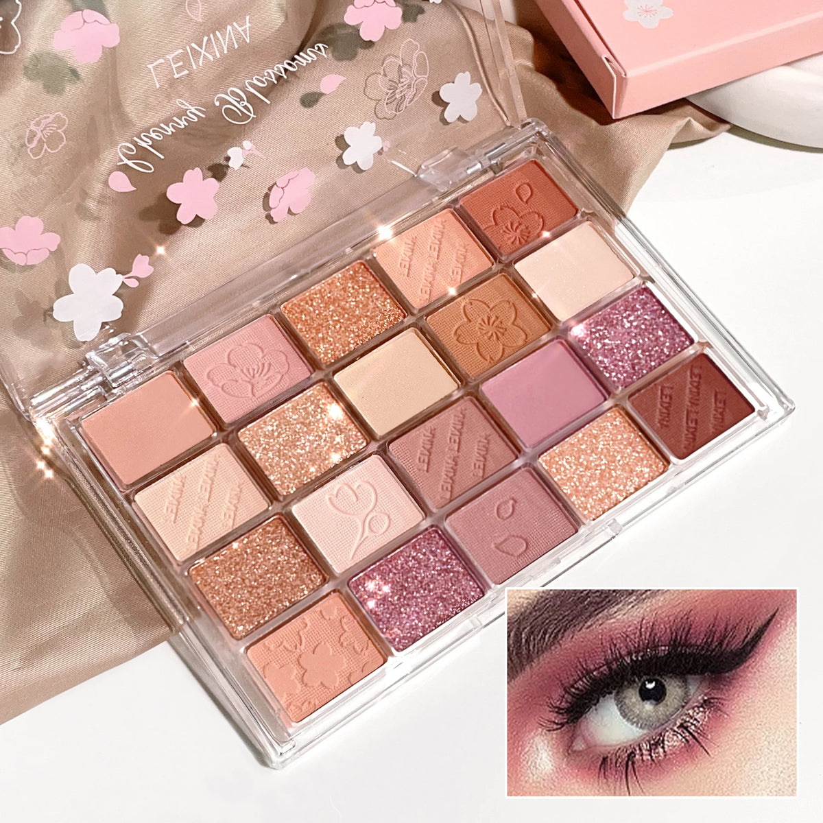 20-Color Eyeshadow Palette – Glitter, Shimmer & Matte Finishes for Every Look