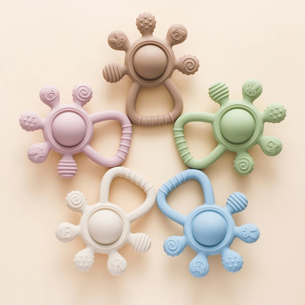 Gentle Gum Relief and Fun Playtime - BPA Free Silicone Baby Teether - Pretty & Polished