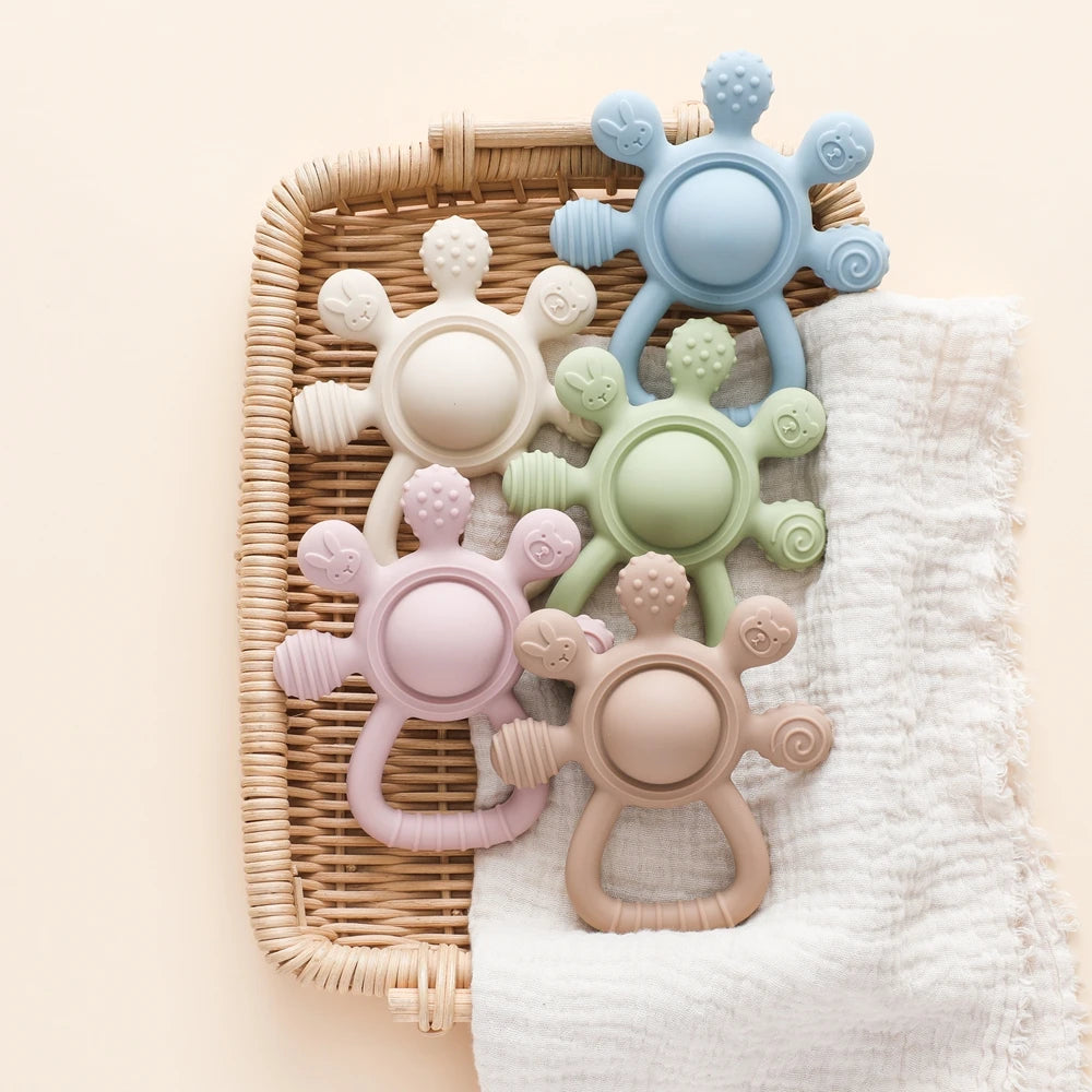 Gentle Gum Relief and Fun Playtime - BPA Free Silicone Baby Teether - Pretty & Polished