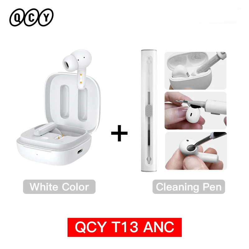 QCY T13 ANC Wireless Earbuds – Bluetooth 5.3, Active Noise Cancellation & 4-Mic ENC