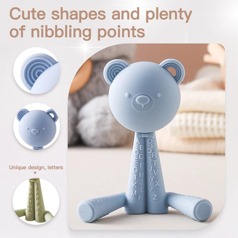 Comfort and Joy: Baby Teething Cartoon Bear Pacifier - Pretty & Polished