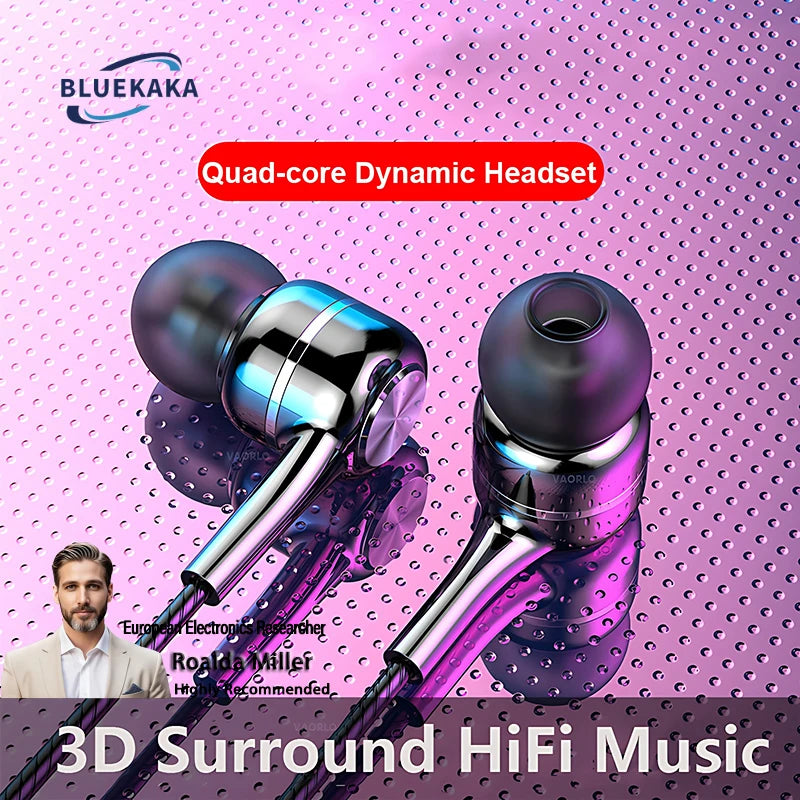 3.5mm Wired HiFi Bass Earphones – In-Ear Sports & Gaming Headset with Microphone