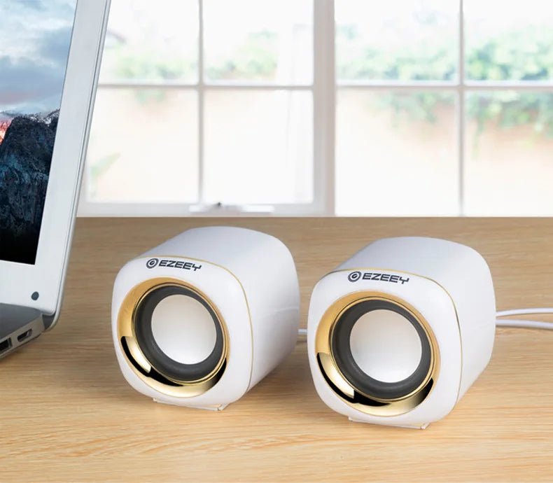 HiFi Mini Desktop USB Speakers – Stereo Surround Subwoofer for PC & Laptop