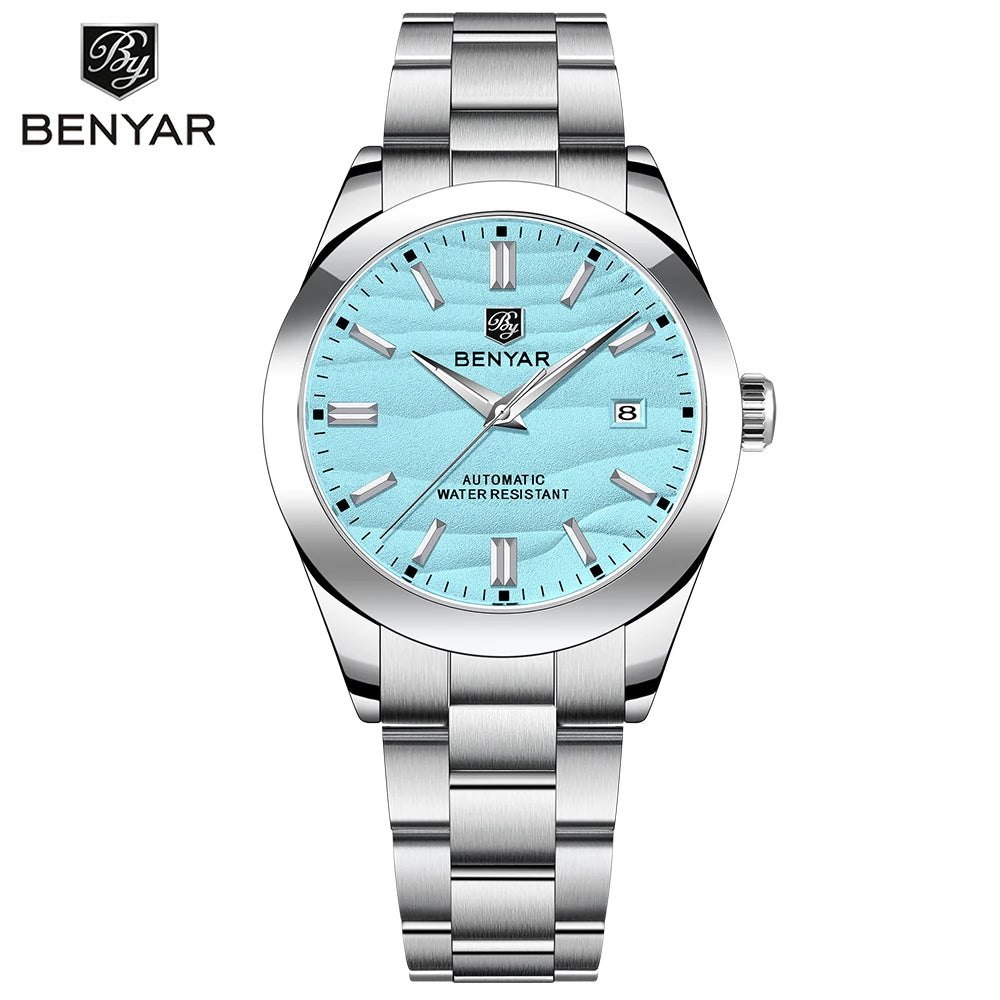 BENYAR Men's Automatic Mechanical Watch – 40MM Stainless Steel
