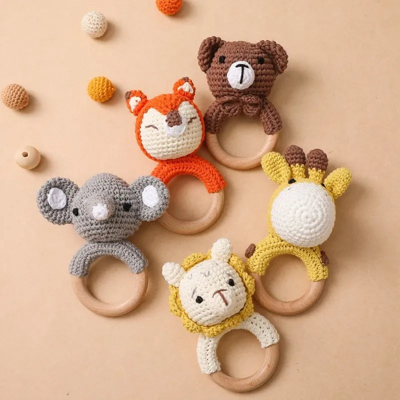 Gentle Relief: Wooden Baby Teether Rattle - Natural Comfort for Teething Tots - Pretty & Polished