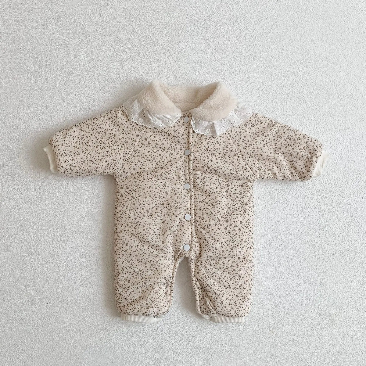 Korean Baby Cotton Jumpsuit - Cozy Floral Hooded Snuggles for Your Little One