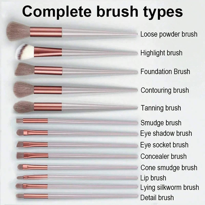 13-Piece Professional Makeup Brush Set – Full Face Collection