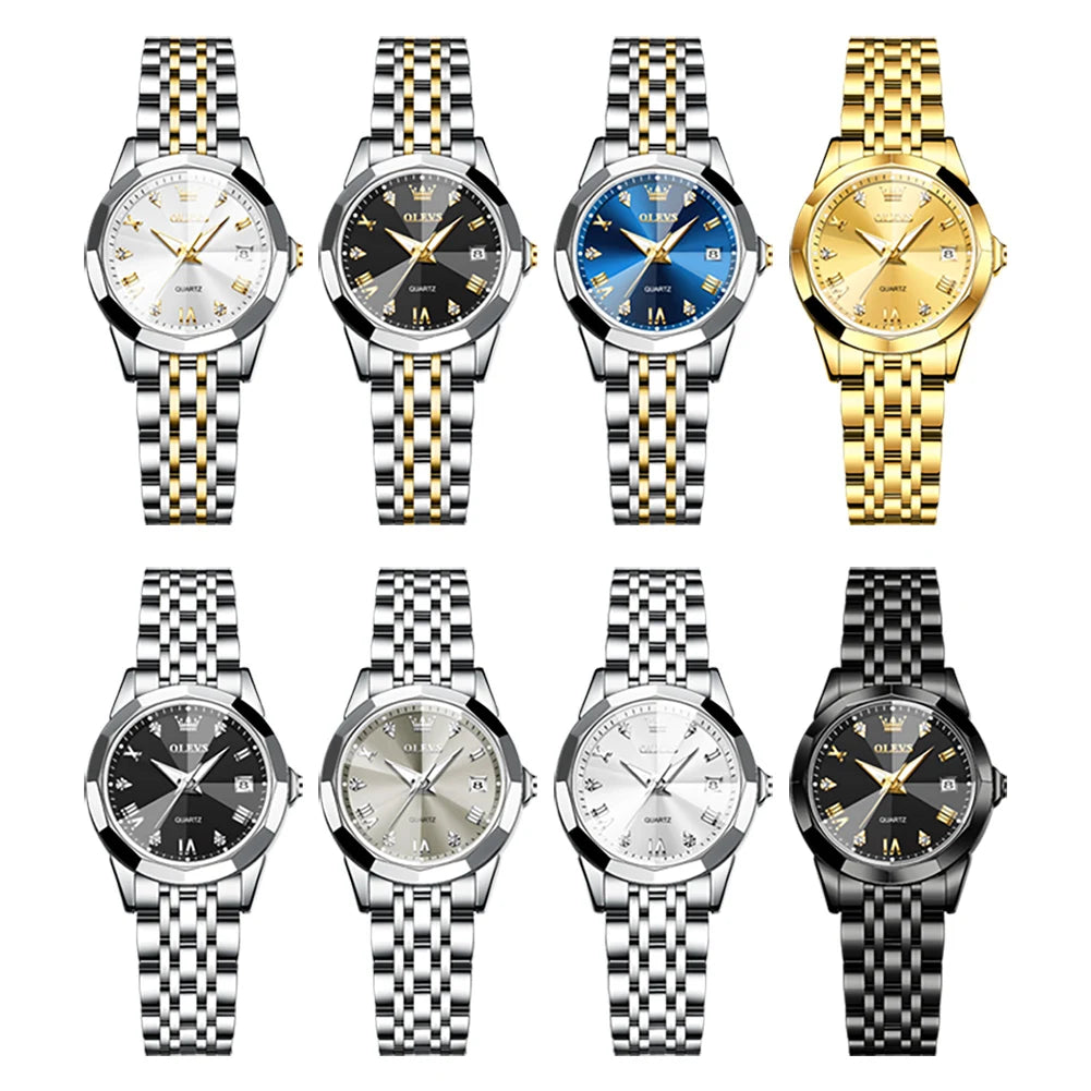 OLEVS Women's Elegant Quartz Watch – Stainless Steel Luminous