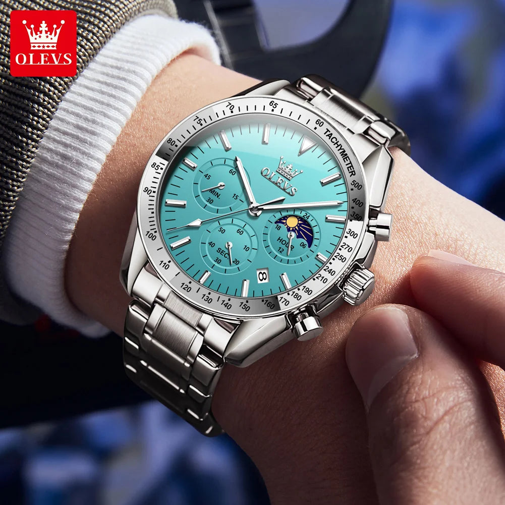 OLEVS Men's Multifunctional Chronograph Quartz Watch – With Gift Box
