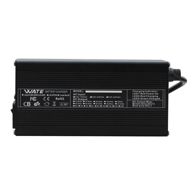 73V 5A LiFePO4 Battery Charger – 60V 20S LFP Battery Pack Charger with Cooling Fan