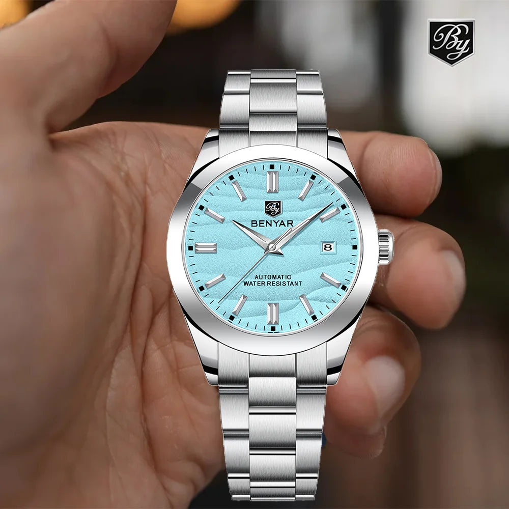 BENYAR Men's Automatic Mechanical Watch – 40MM Stainless Steel