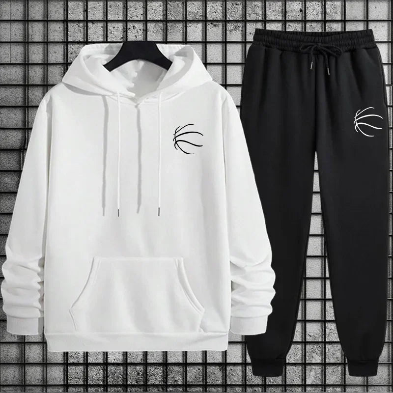 2026 New in Men's Tracksuit Hoodie + Sweatpants Urban Casual Fahsion Sportswear Autumn Winter Home Outdoor Comfort Hooded Outfit