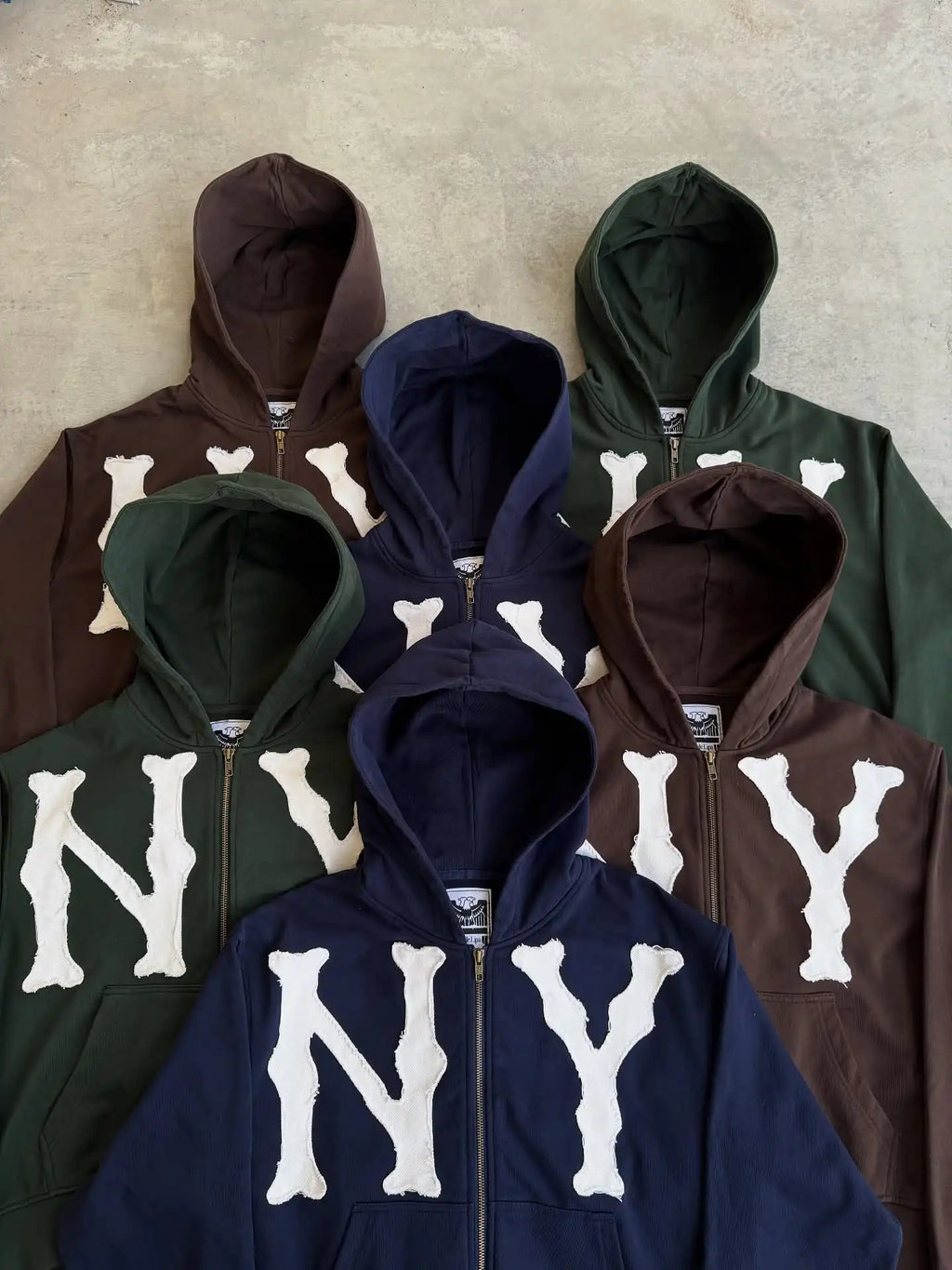 Vintage NY Letters Patch Graphic Zipper Hoodie Y2k Sweatshirt Women Mens Hip Hop Streetwear Oversized Hoodie Jacket Clothes