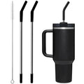 Stainless Steel Replacement Straws for Stanley Cup – 2-Pack with Silicone Tips & Cleaning Brush