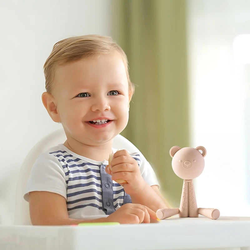 Comfort and Joy: Baby Teething Cartoon Bear Pacifier - Pretty & Polished