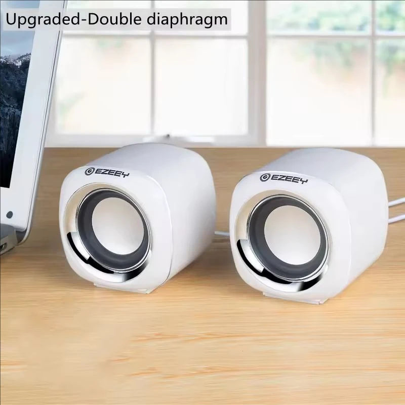 HiFi Mini Desktop USB Speakers – Stereo Surround Subwoofer for PC & Laptop