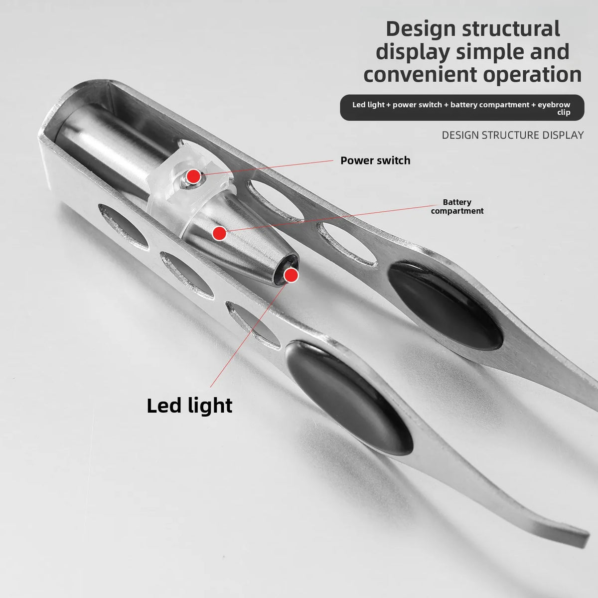 LED Light Eyebrow Tweezer