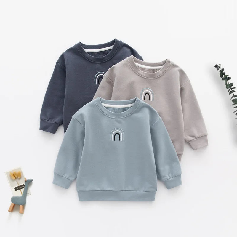 Cute Baby Sweatshirt for Autumn: Cozy Cotton Pullover Hoodie for Newborns