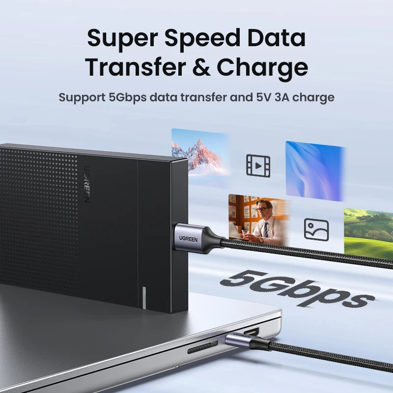 Ugreen USB-C to Micro-B 3.0 Cable – 5Gbps 3A Fast Data Sync for HDD & SSD