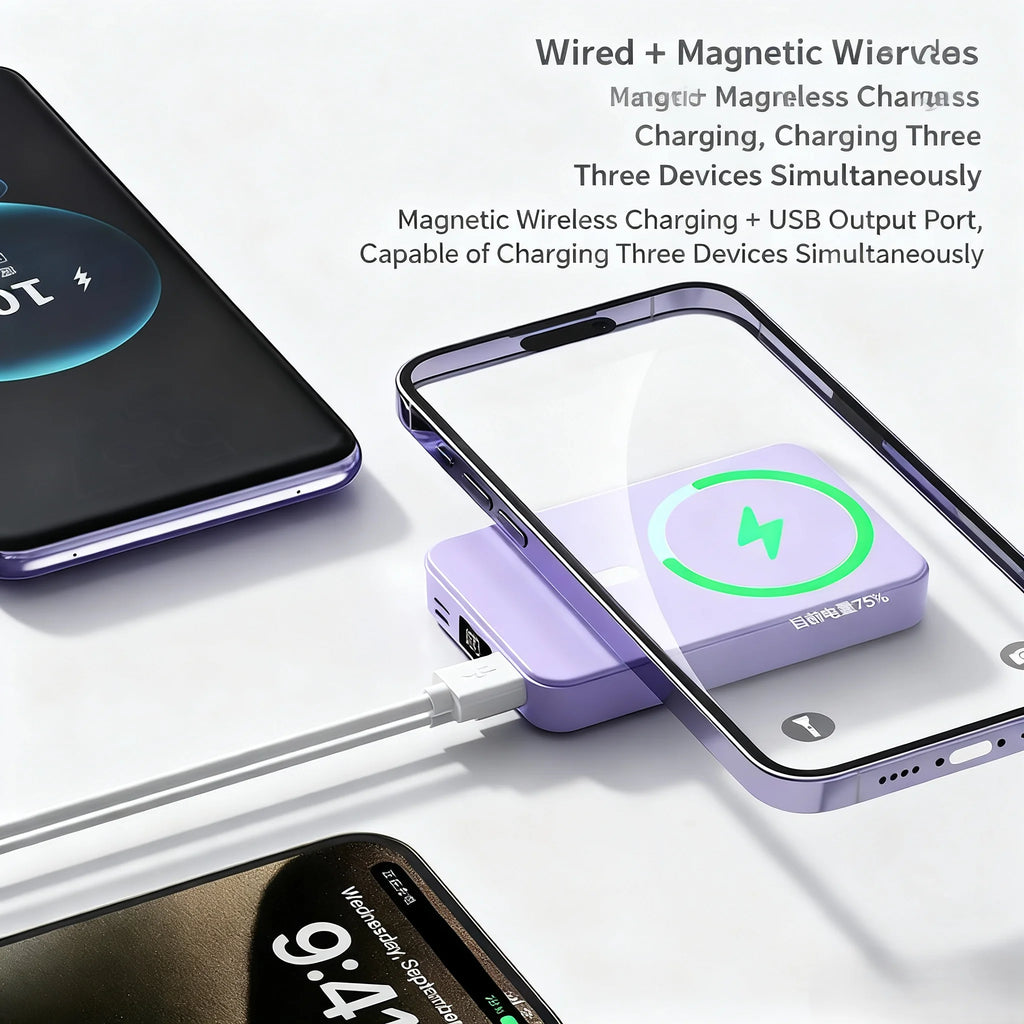 MagSafe Wireless Power Bank with Phone Holder – For iPhone & AirPods Pro
