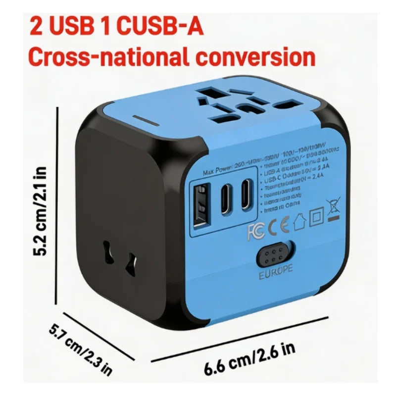 Universal Travel Adapter – All-in-One International Plug for US UK EU AU
