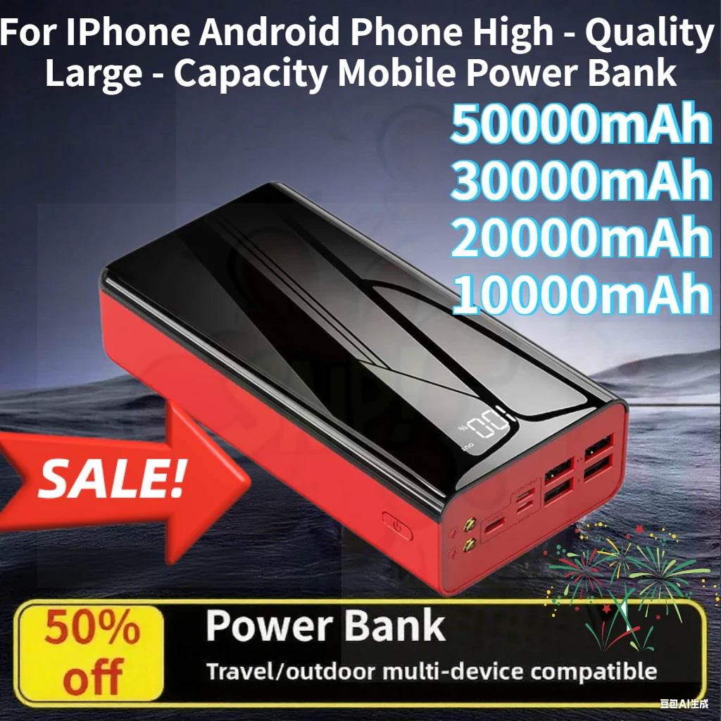 High-Capacity Power Bank – 10000mAh to 50000mAh for iPhone & Android