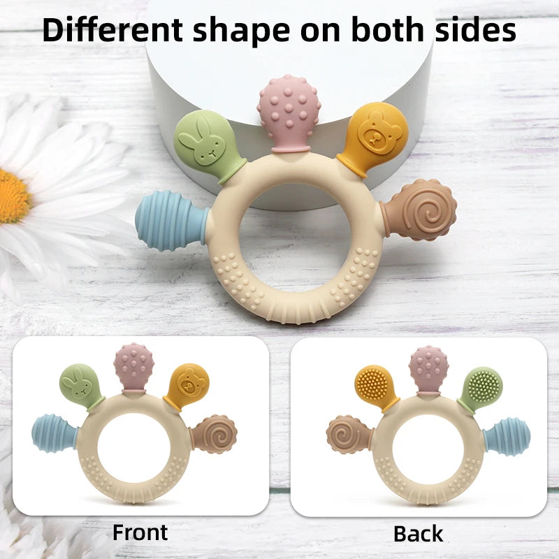 BPA Free Baby Silicone Teether - Safe & Fun Chewing Toy for Your Little Ones - Pretty & Polished