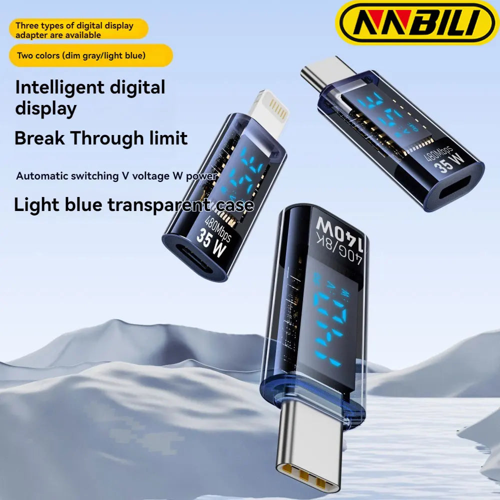 NNBILI USB-C Power Meter Tester – PD 140W LED Display, USB4.0 40Gbps for iPhone & MacBook