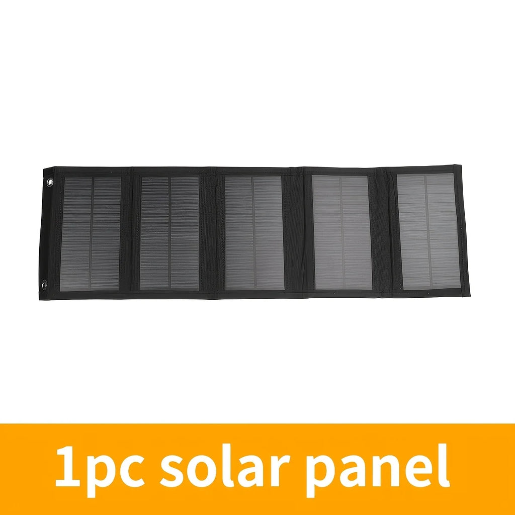 Portable Foldable Solar Panel Charger – 5-Panel USB Charging for Outdoor Travel