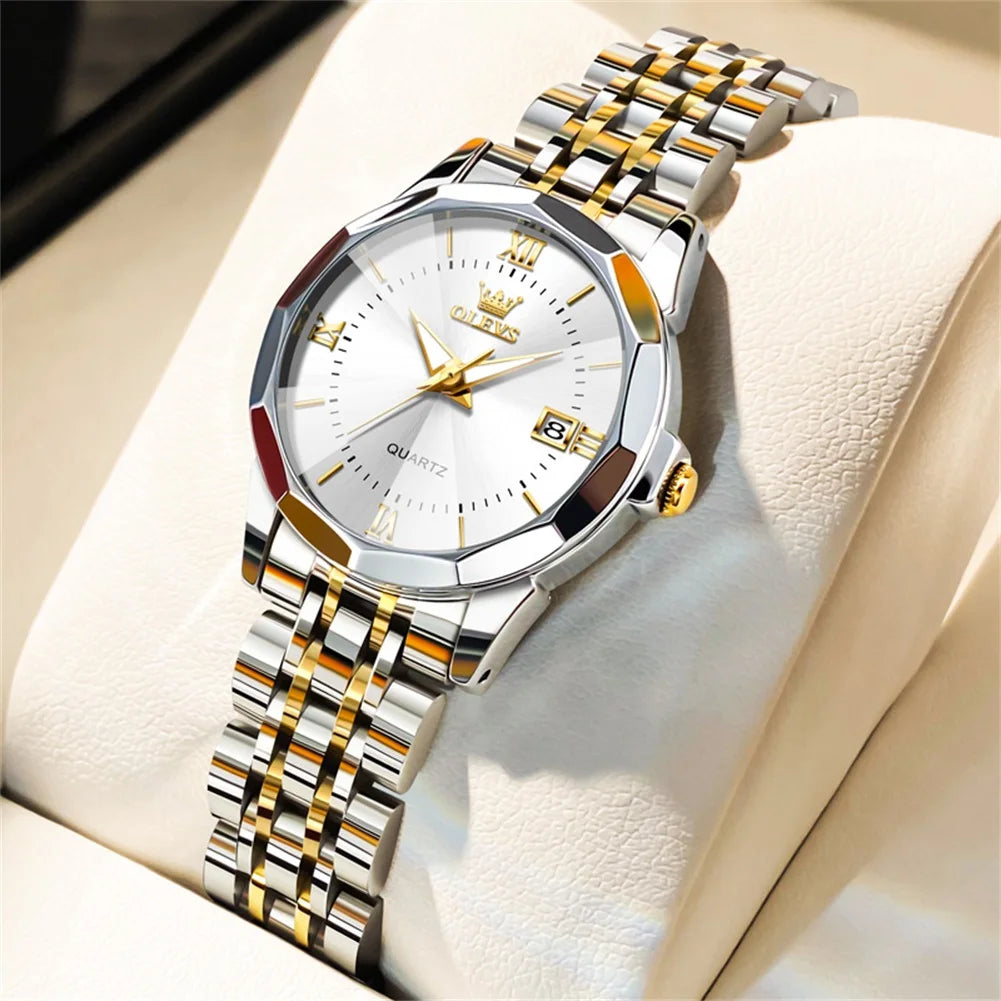 OLEVS Women's Elegant Quartz Watch – Stainless Steel Luminous