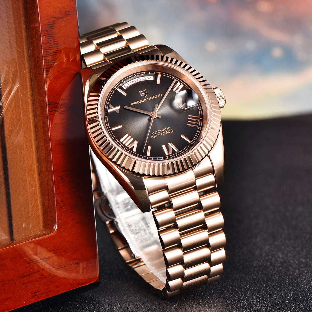 PAGANI DESIGN DD40 Rose Gold Men's Automatic Watch – NH36 Movement
