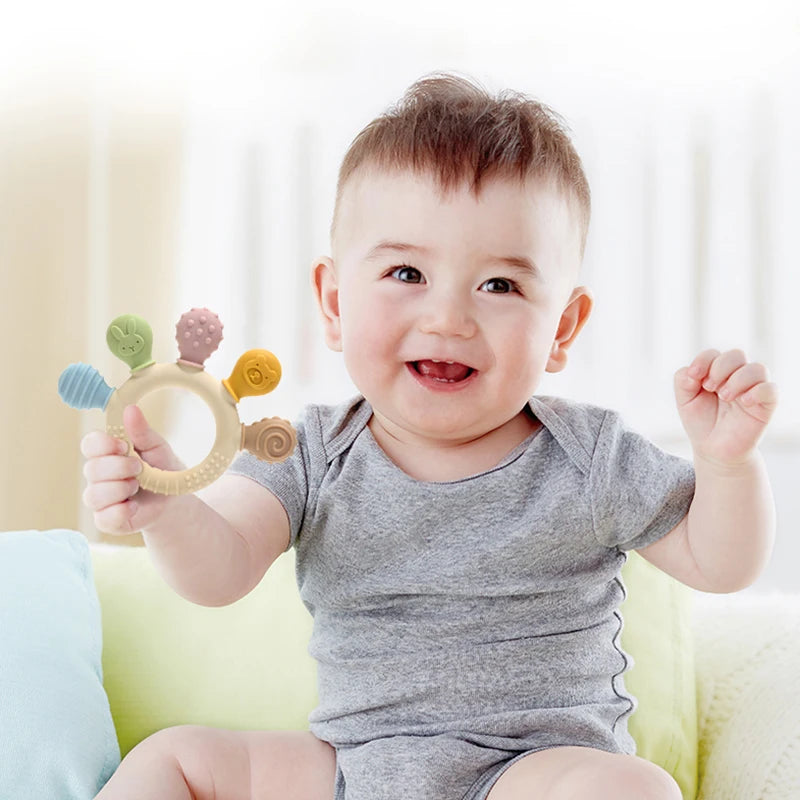 BPA Free Baby Silicone Teether - Safe & Fun Chewing Toy for Your Little Ones - Pretty & Polished
