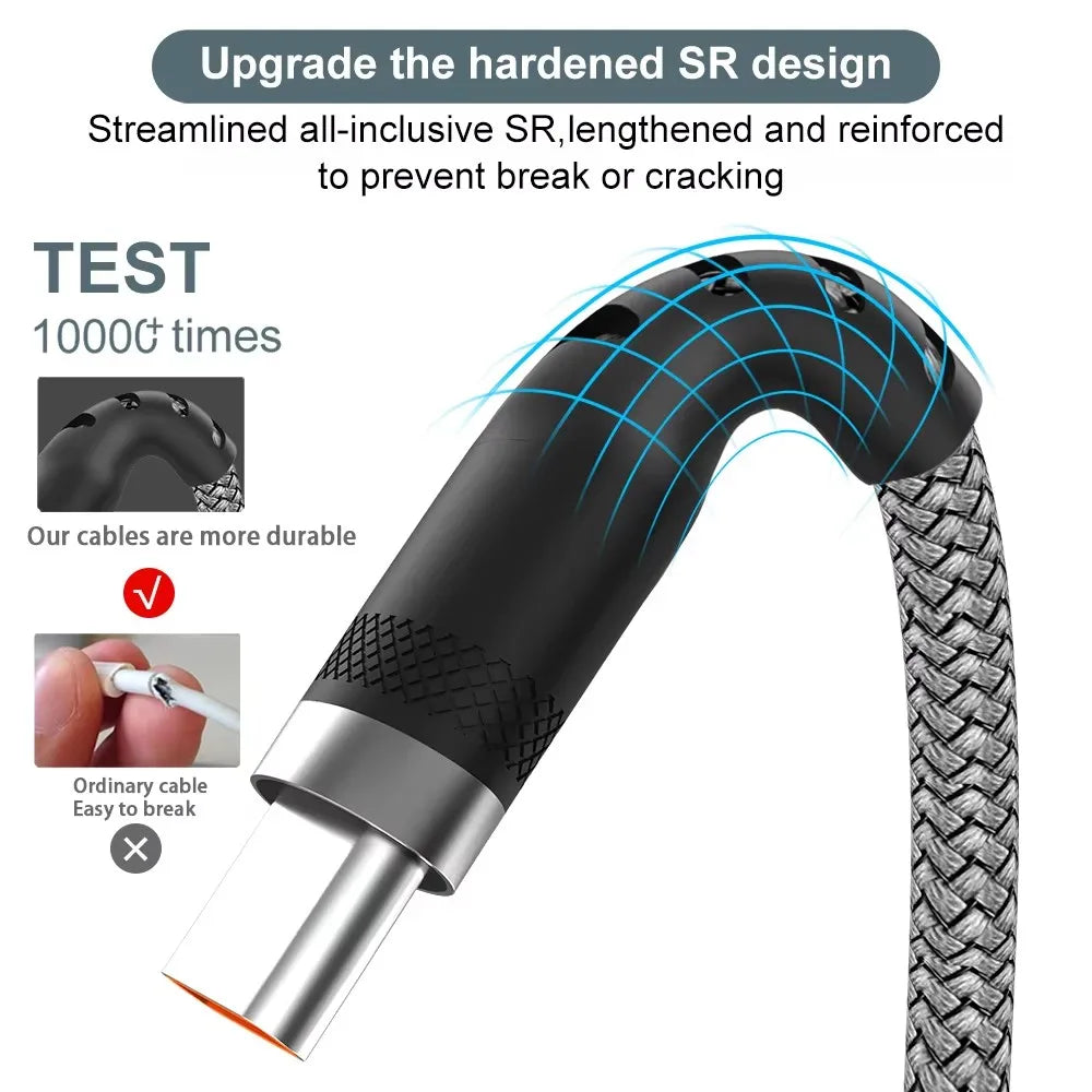 5A Super Charging USB-C Cable – 1M to 8M for Huawei, Xiaomi, Vivo & More