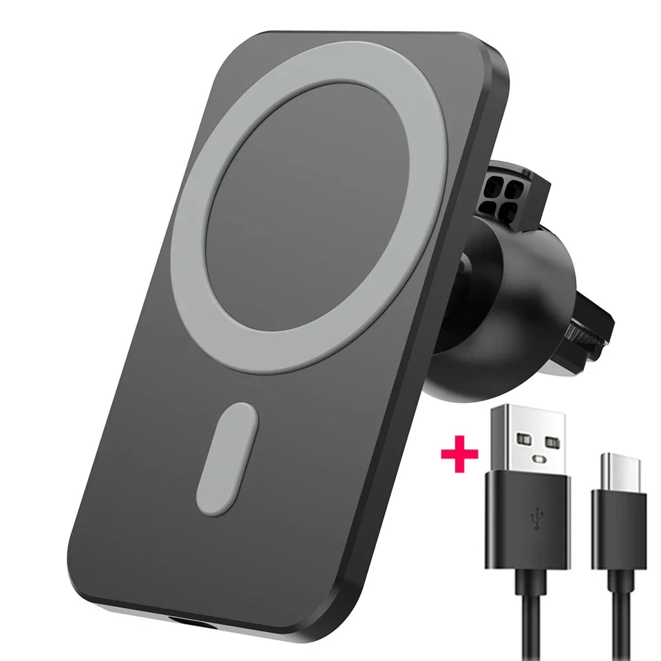 UYUXIO 30W Magnetic Wireless Car Charger – Phone Holder for iPhone 12–16 Pro Max
