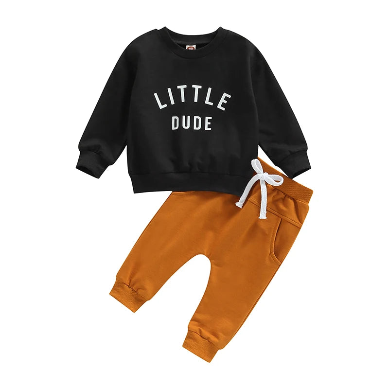 Toddler Boys Autumn Outfit Set - Stylish and Comfortable 2-Piece Set for Little Ones