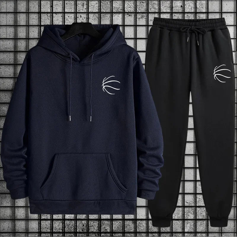 2026 New in Men's Tracksuit Hoodie + Sweatpants Urban Casual Fahsion Sportswear Autumn Winter Home Outdoor Comfort Hooded Outfit
