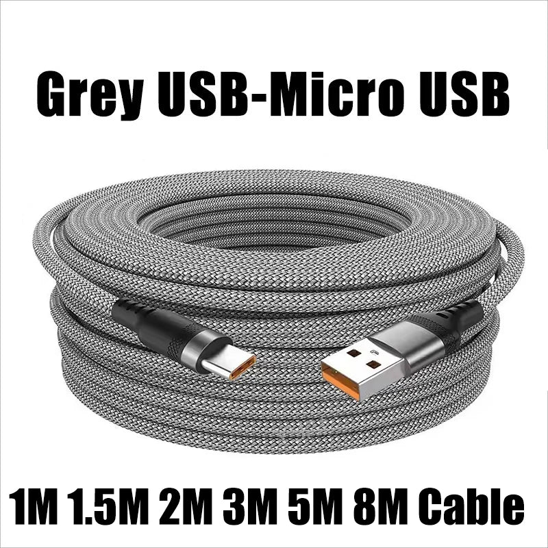 5A Super Charging USB-C Cable – 1M to 8M for Huawei, Xiaomi, Vivo & More