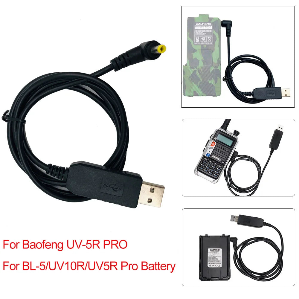 USB Fast Charging Cable for Baofeng Walkie Talkie – UV-5R, UV-S9, UV10R & More