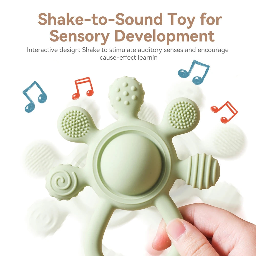 Gentle Gum Relief and Fun Playtime - BPA Free Silicone Baby Teether - Pretty & Polished