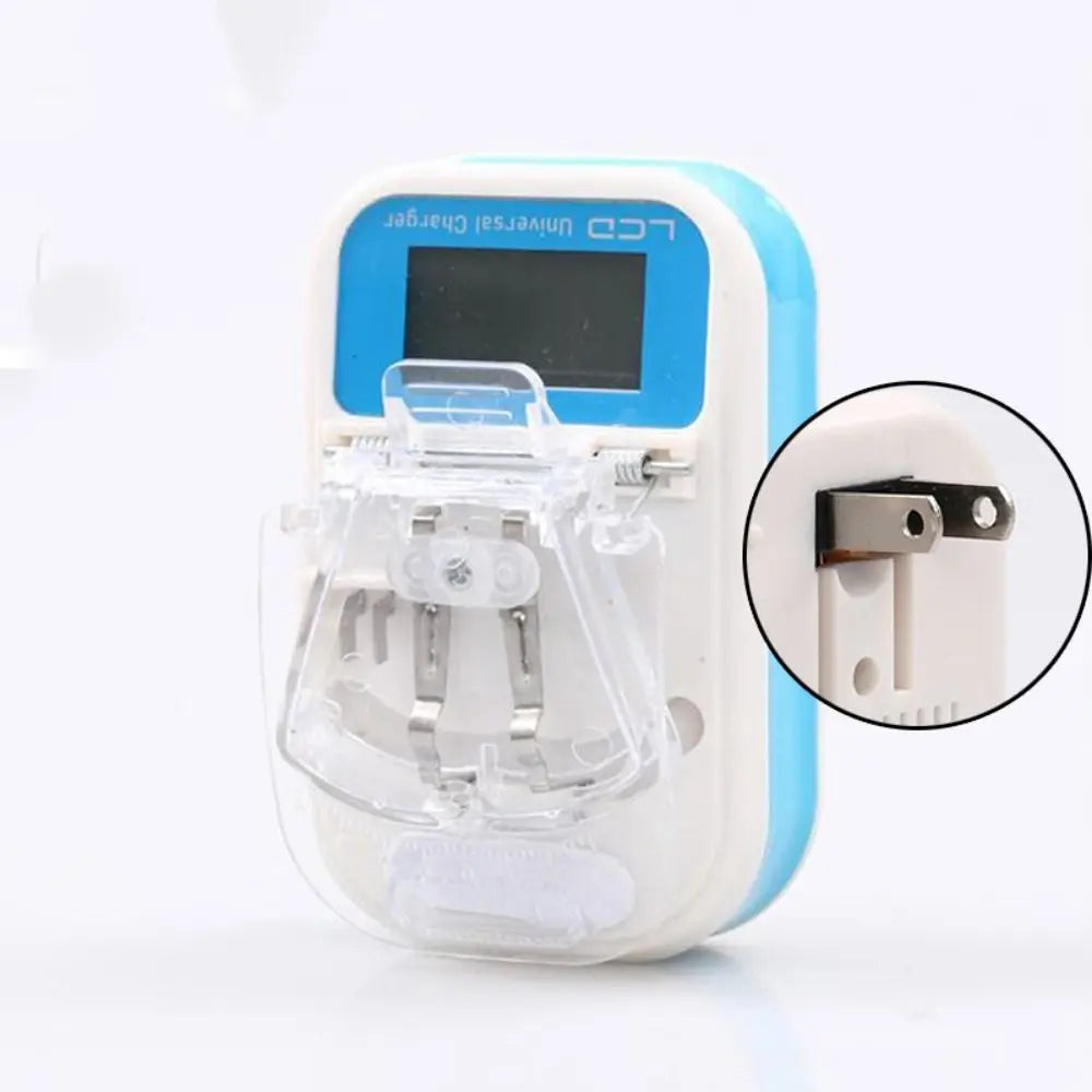 Portable Battery USB Charger with LCD Indicator – US/EU Plug Adapter