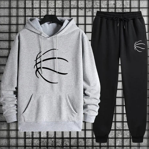 2026 New in Men's Tracksuit Hoodie + Sweatpants Urban Casual Fahsion Sportswear Autumn Winter Home Outdoor Comfort Hooded Outfit