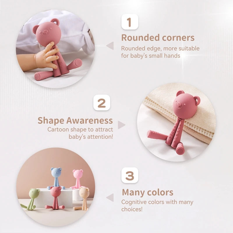 Comfort and Joy: Baby Teething Cartoon Bear Pacifier - Pretty & Polished