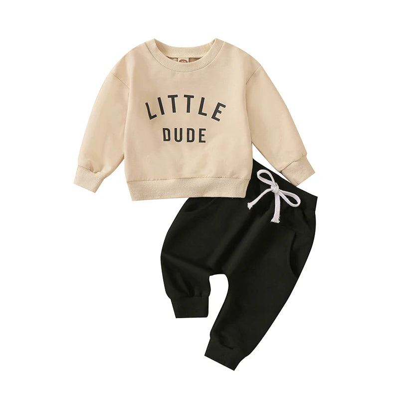 Toddler Boys Autumn Outfit Set - Stylish and Comfortable 2-Piece Set for Little Ones