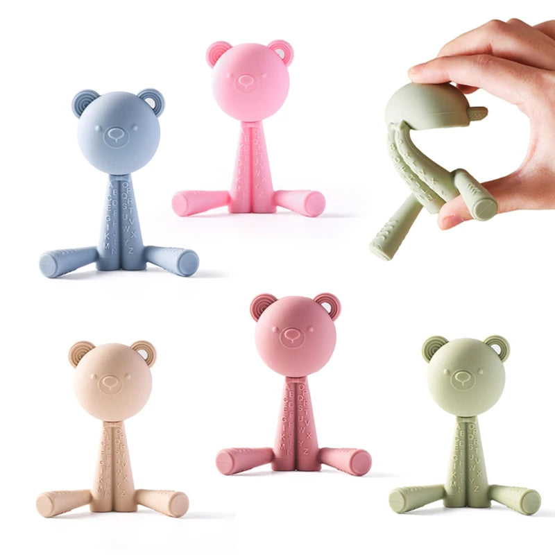 Comfort and Joy: Baby Teething Cartoon Bear Pacifier - Pretty & Polished