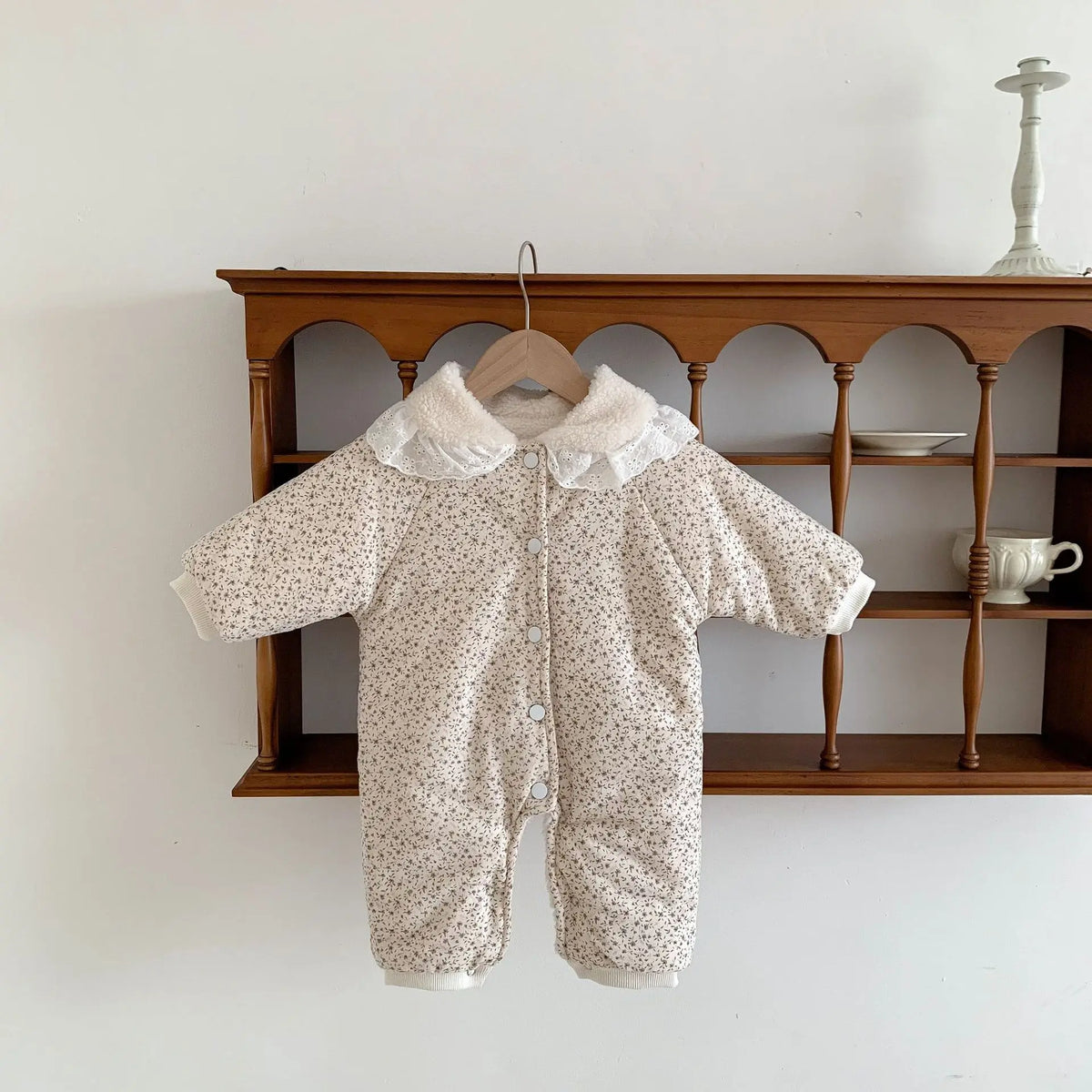 Korean Baby Cotton Jumpsuit - Cozy Floral Hooded Snuggles for Your Little One