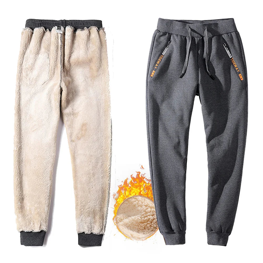 Men's Fur Lined Winter Joggers – Thick Fleece Sweatpants (Up to 8XL)