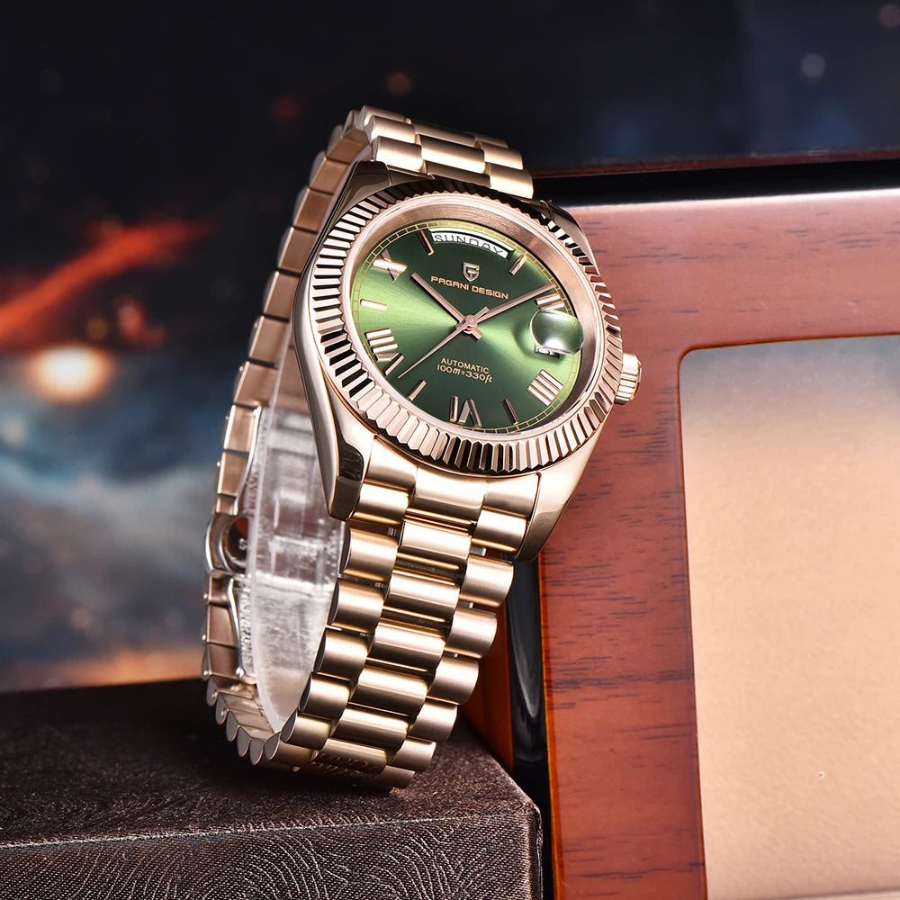 PAGANI DESIGN Men's Rose Gold Automatic Mechanical Watch