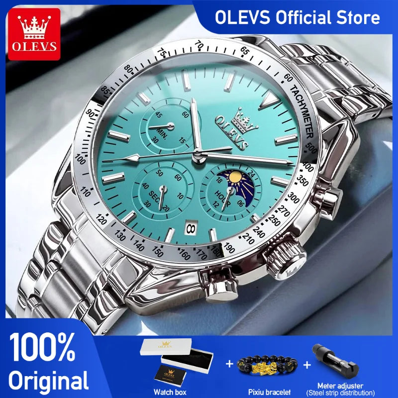 OLEVS Men's Multifunctional Chronograph Quartz Watch – With Gift Box