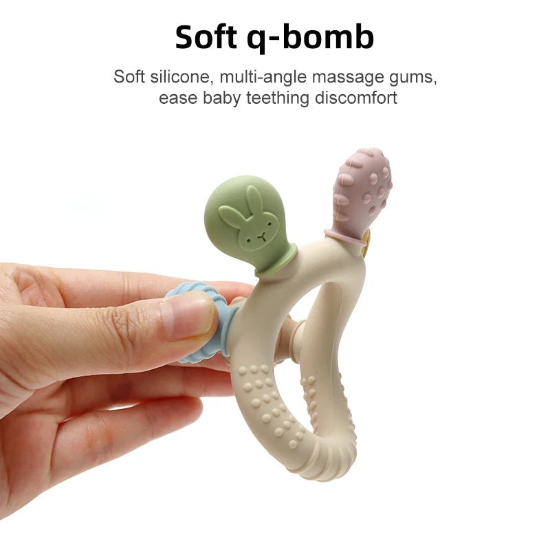 BPA Free Baby Silicone Teether - Safe & Fun Chewing Toy for Your Little Ones - Pretty & Polished